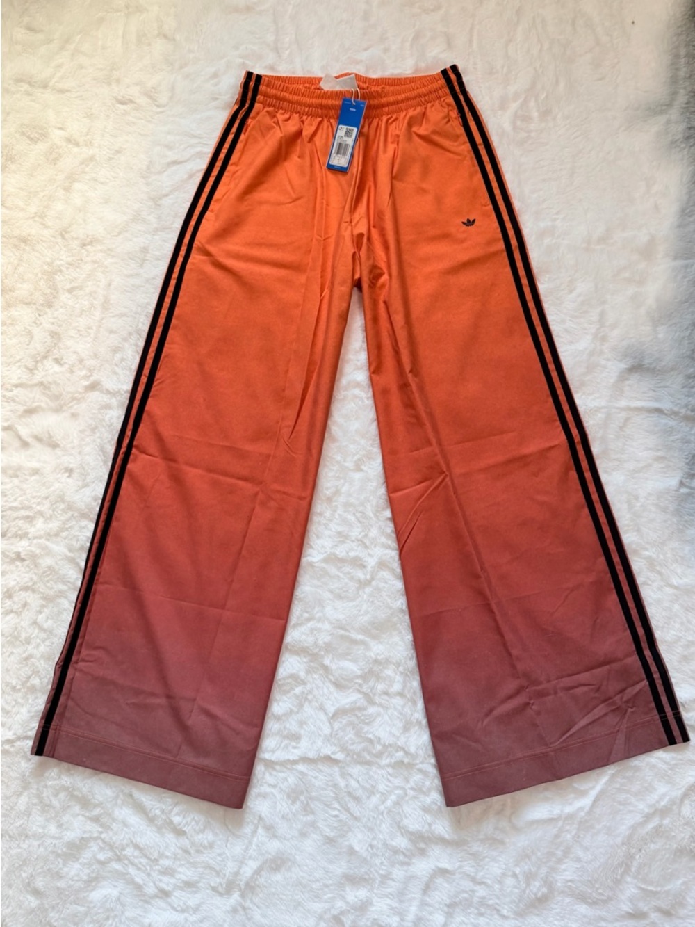 NWT Adidas Originals Firebird Oversized Track Pant | Multicolor & Crew Orange, S